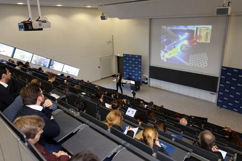 The University launched celebrations for the anniversary year with an academic symposium on 'Future of Research – Research of the Future'. An interdisciplinary approach was taken, with researchers from all disciplines at FAU joining international colleagues to cast a glance at the future of research. (Image: FAU/Kurt Fuchs)
