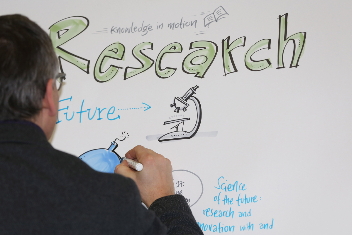 The University launched celebrations for the anniversary year with an academic symposium on 'Future of Research – Research of the Future'. An interdisciplinary approach was taken, with researchers from all disciplines at FAU joining international colleagues to cast a glance at the future of research. (Image: FAU/Kurt Fuchs)