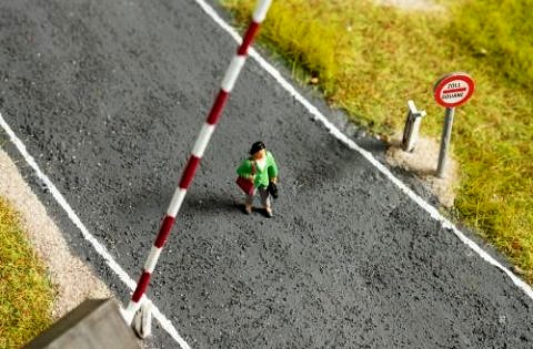 A woman on a street.