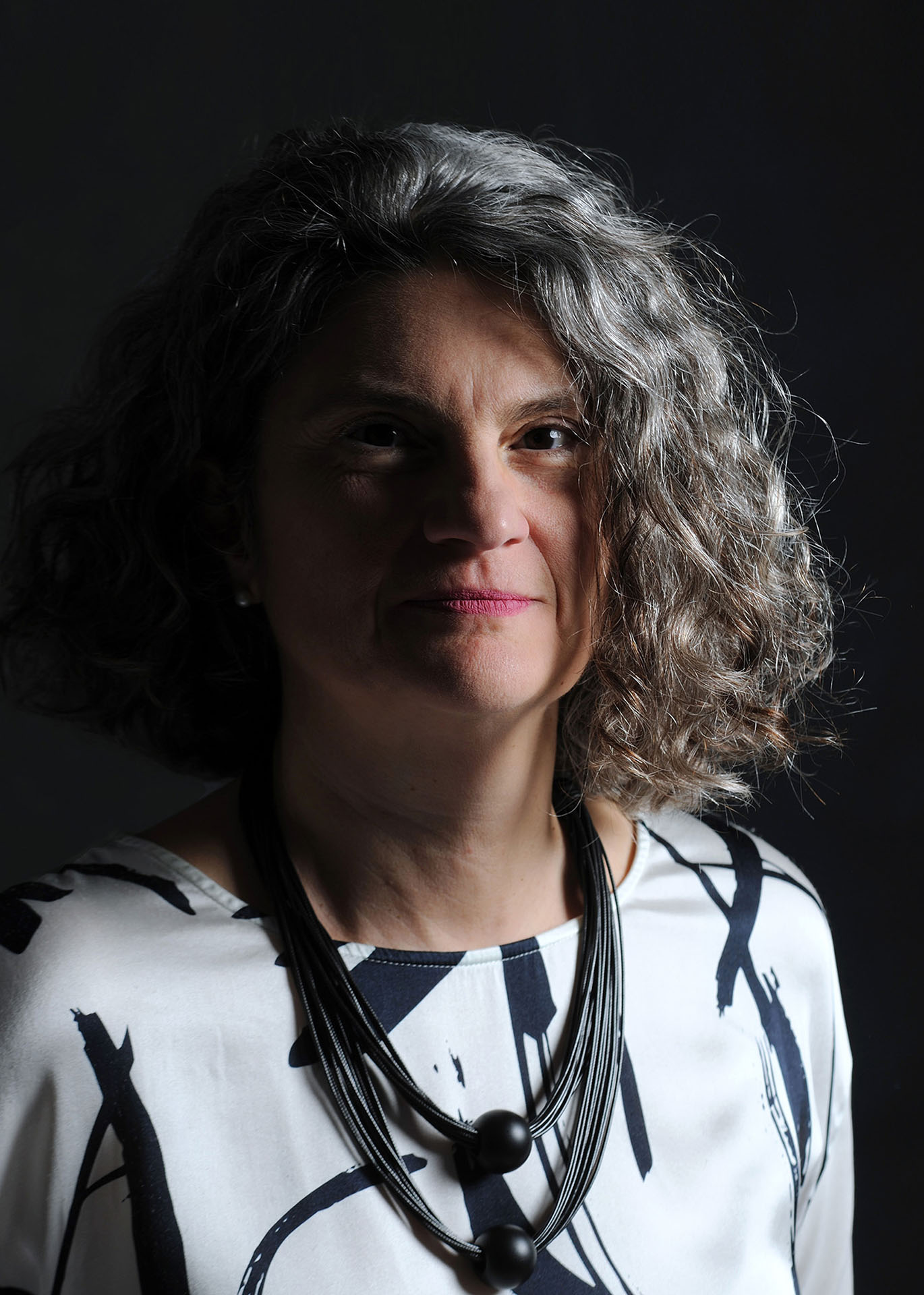 Portrait of a woman with grey hair