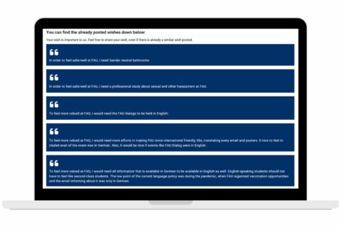 Towards entry "Wall of Wishes: What would you wish for in order to feel at home at FAU?"