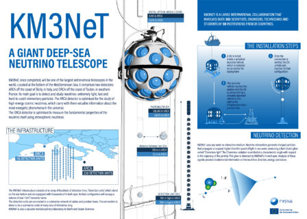 Infographic describing the installation of the KM3NeT digital optical modules.