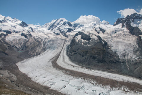 View of the Lyskamm with Grenzgletscher, Alps. (Photo: Christian Sommer)