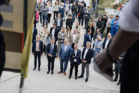 Topping-out ceremony for the new Technical Chemistry building on the FAU South Campus. (Image: FAU/Giulia Iannicelli)
