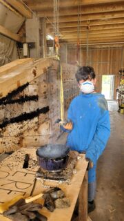 Educational rowing on the Altmühlsee: Boiling tar. (Photo: Thomas Eberle)